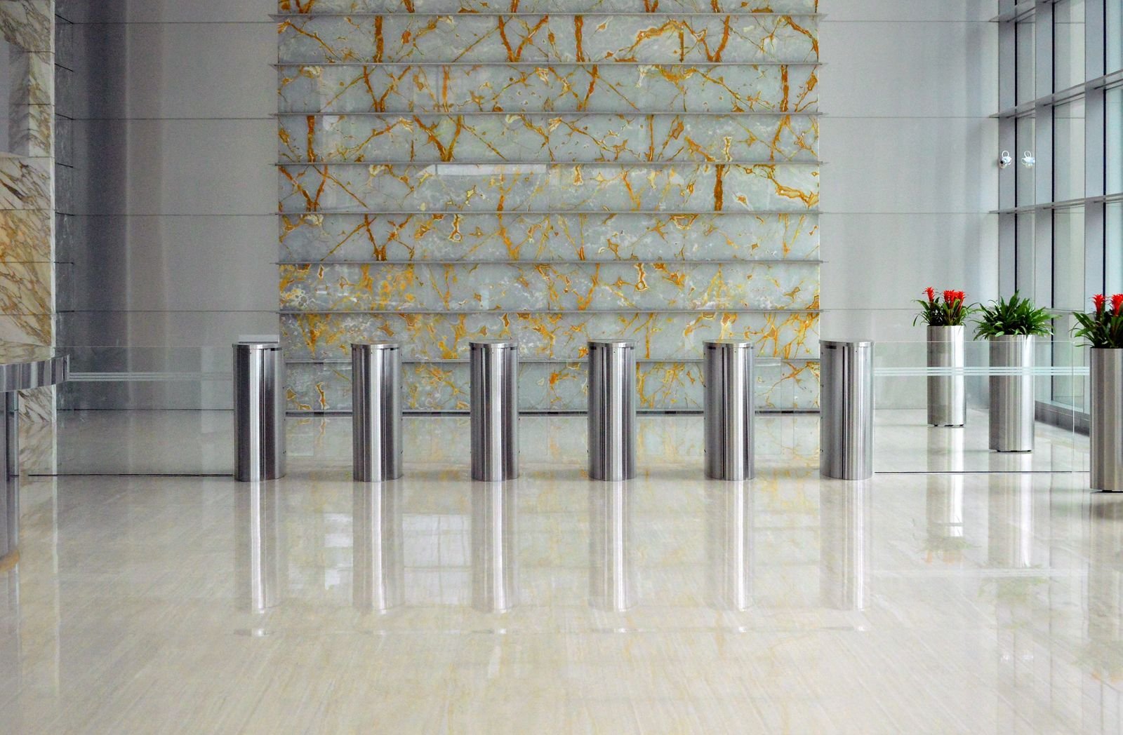 Modern office furniture in a corporate workspace